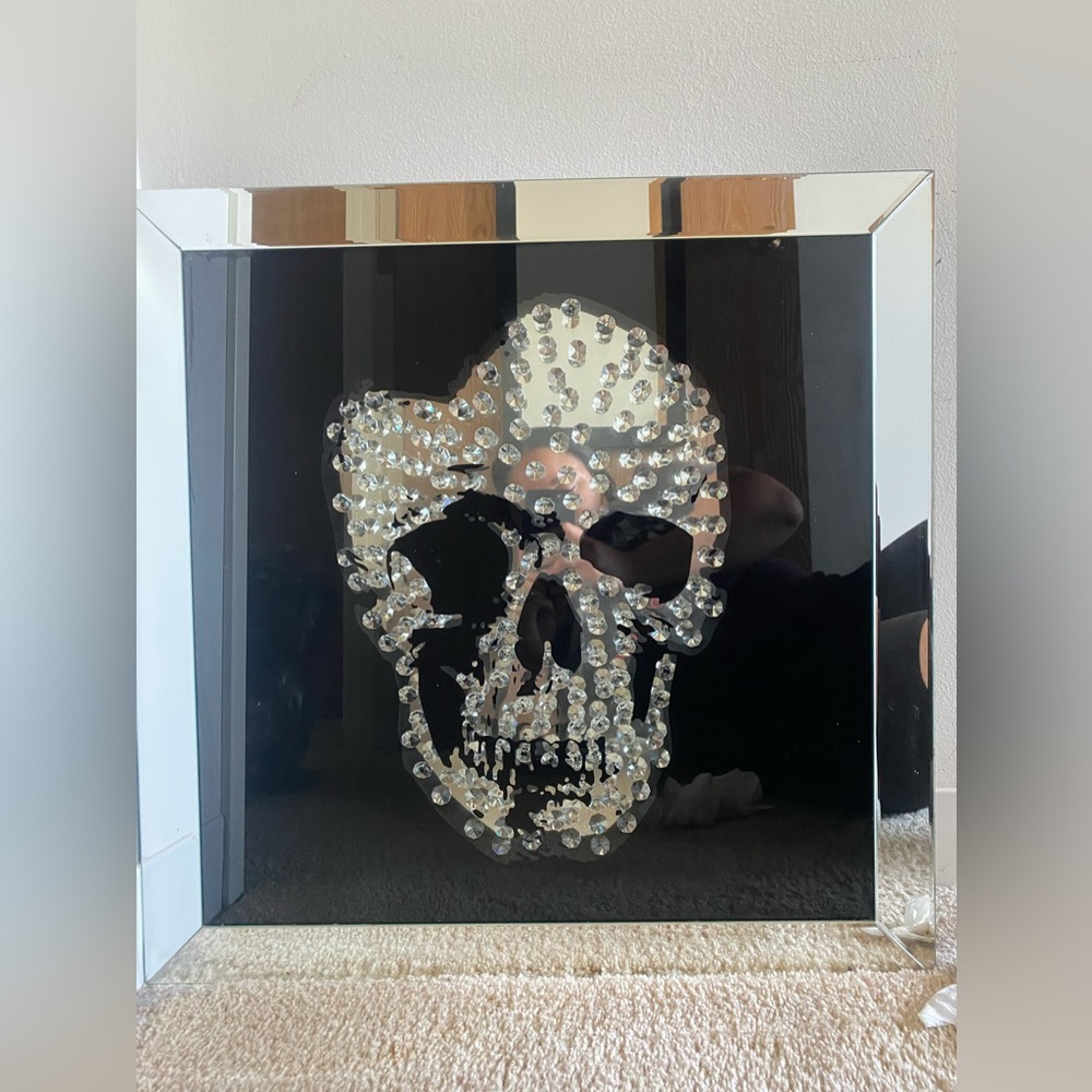 King Skull Glass Art Piece